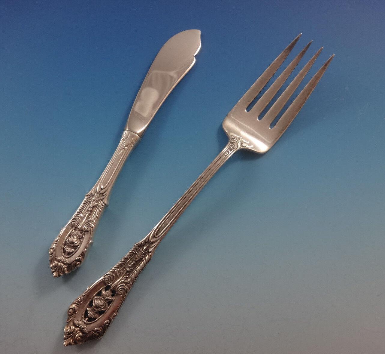 Rose Point by Wallace Sterling Silber Besteck Set für 12 Service 65 Pieces im Angebot 1