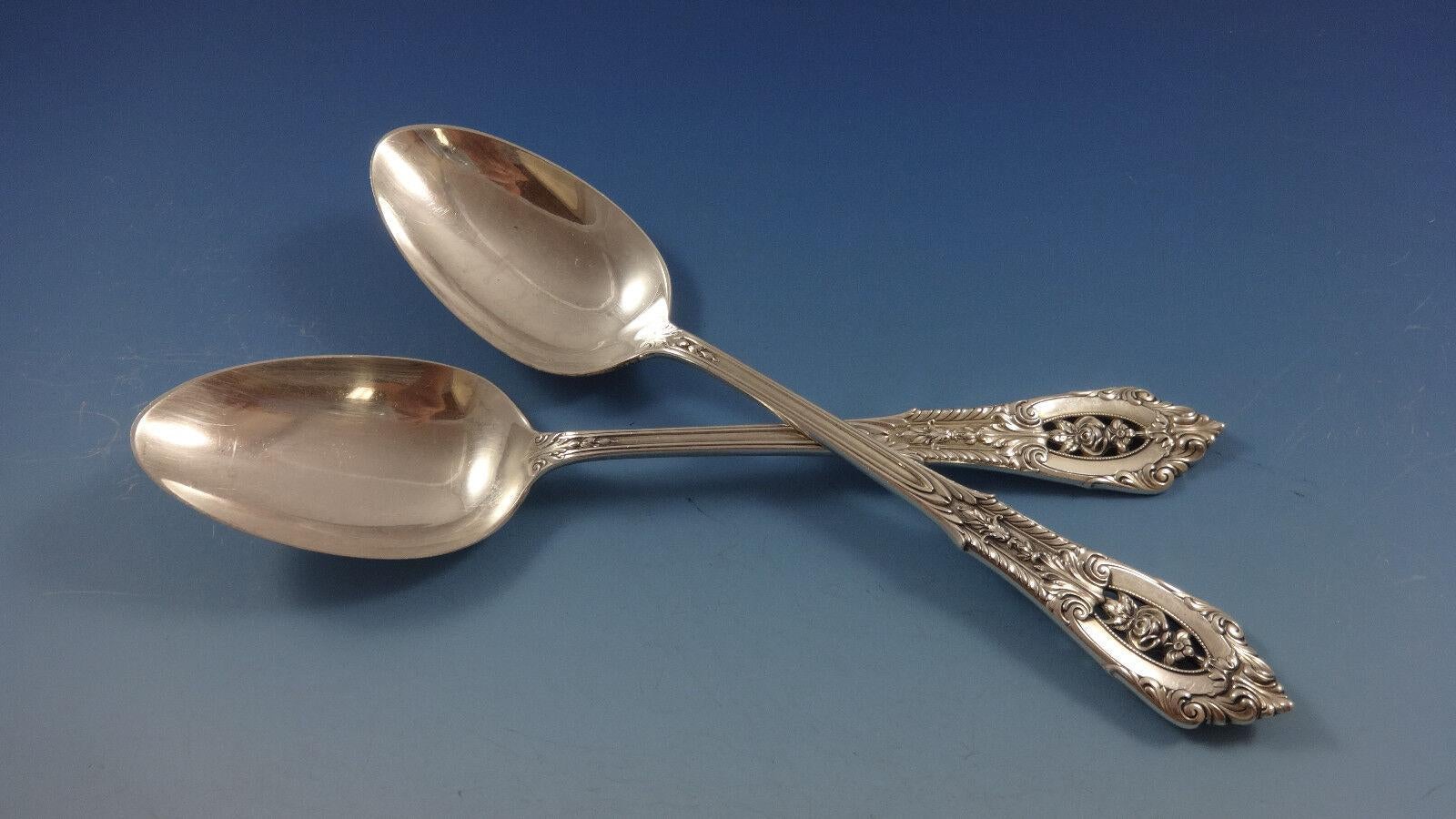 Argento 925 Rose Point by Wallace Set di posate in argento per 8 persone 56 pezzi in vendita