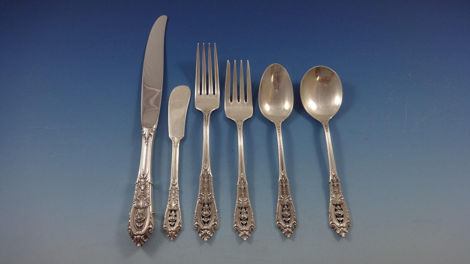Rose Point by Wallace Set di posate in argento per 8 persone 56 pezzi in vendita 4