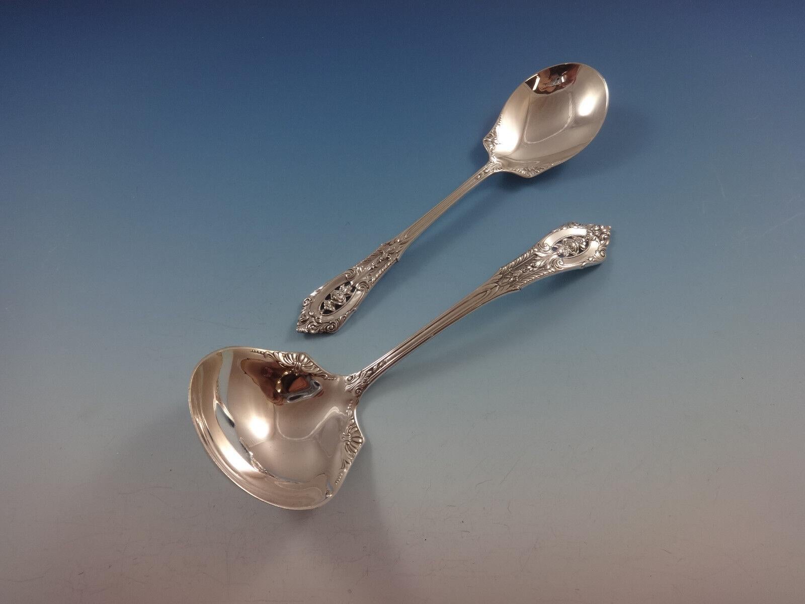 Rose Point by Wallace Set di posate in argento per 8 persone 57 pezzi in vendita 4