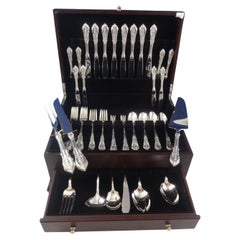 Rose Point by Wallace Sterling Silver Flatware Set For 8 Service 57 Pieces