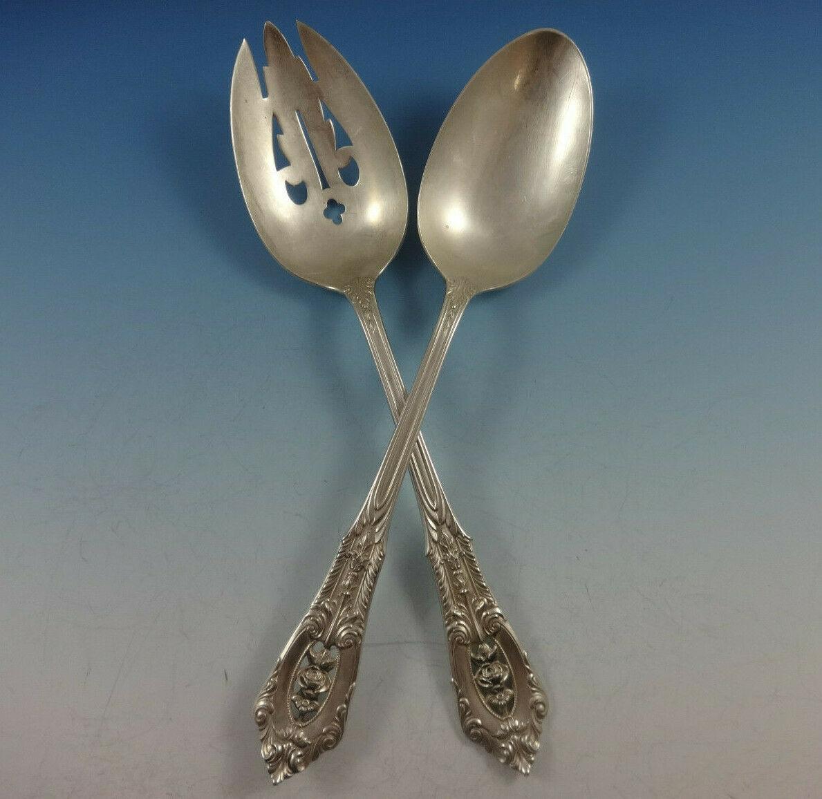 Rose Point by Wallace Sterling Silver Flatware Set for 8 Service 71 Pieces For Sale 1