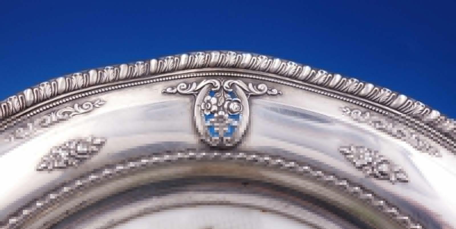 American Rose Point by Wallace Sterling Silver Plate with Glass and Needlework Pattern