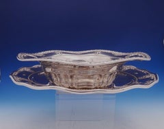 Rose Point by Wallace Sterling Silver Serving Bowl with Underplate