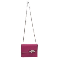 Rose Pourpre Hermes Mini Verrou Crossbody Bag