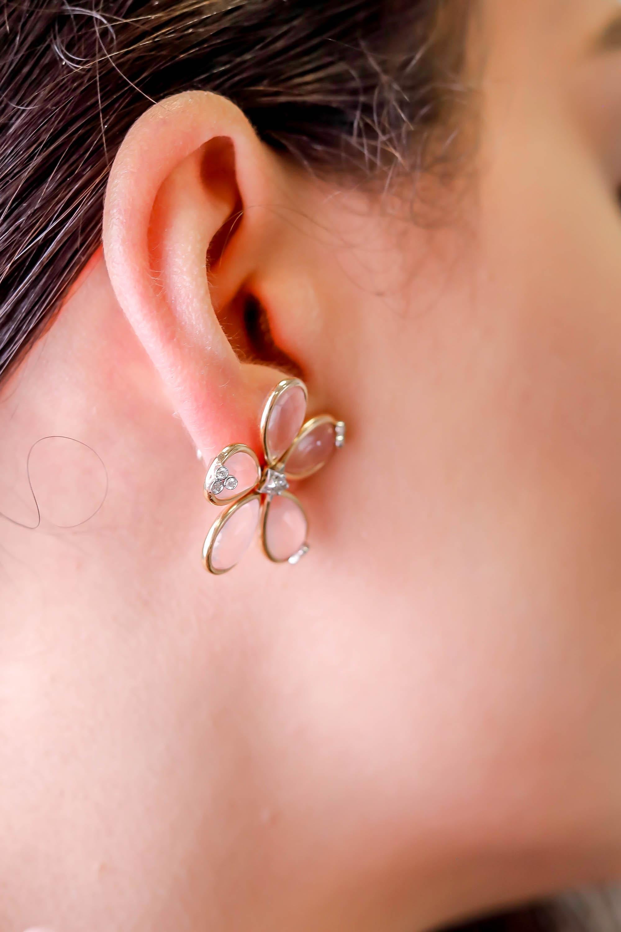 rose gold daisy earrings