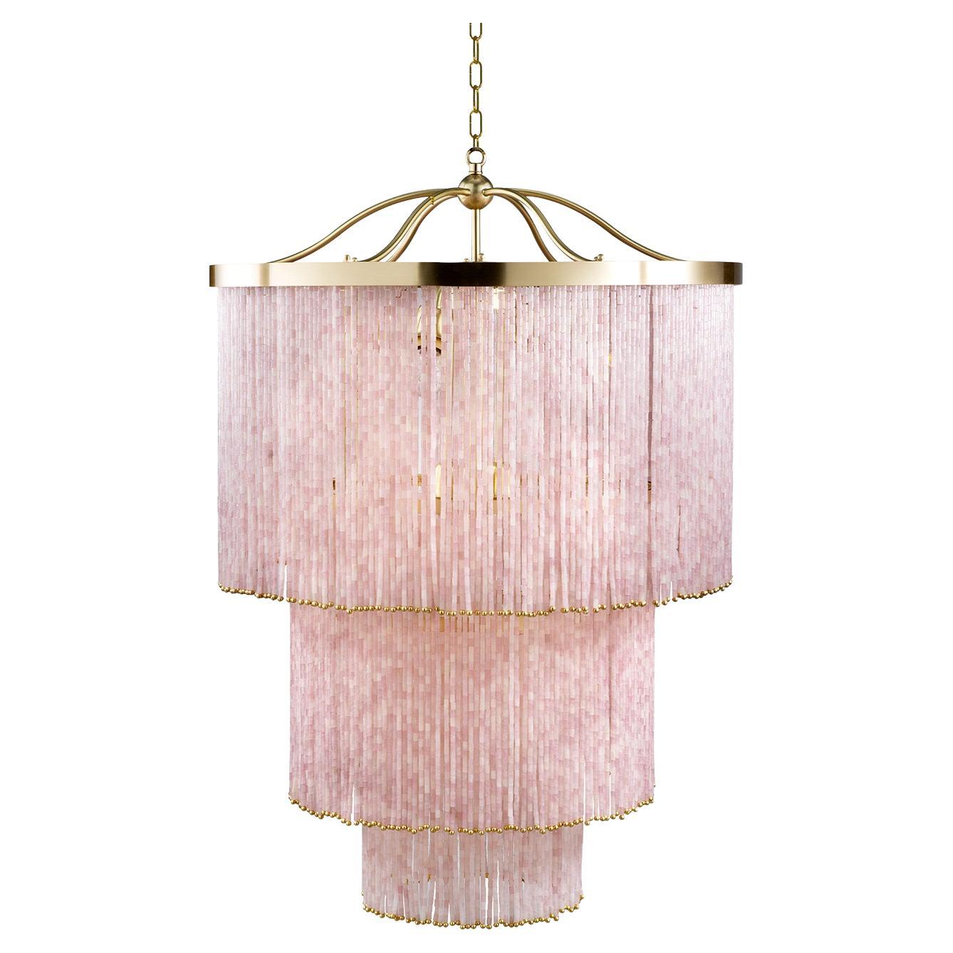 Lampadario a 9 luci Rose Quartz di Badari