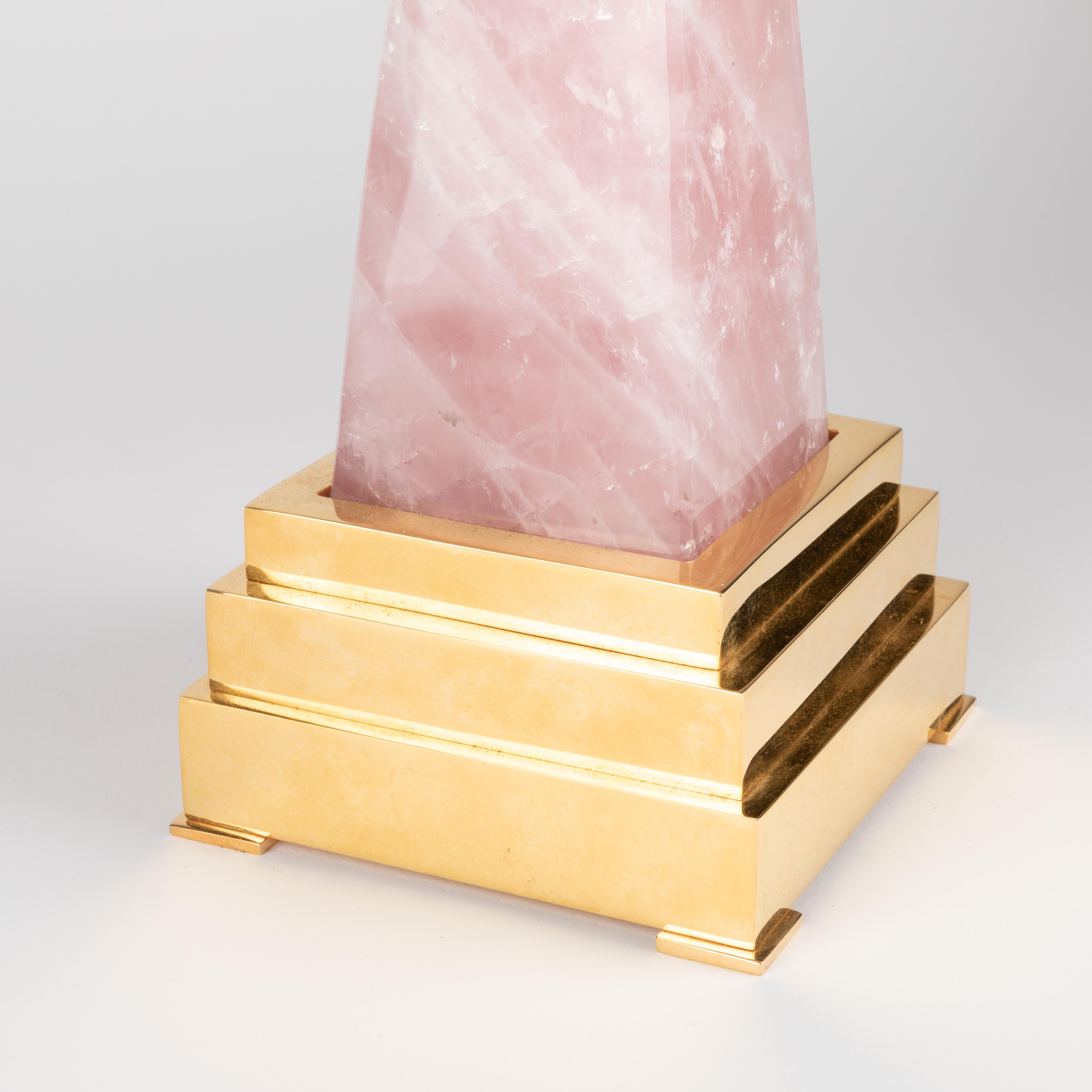 Gold Plate Rose Quartz Aiko I Model By Alexandre VOSSION For Sale
