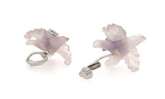 Rose Quartz and Amethyst and White Topaz Clip-On Earrings
