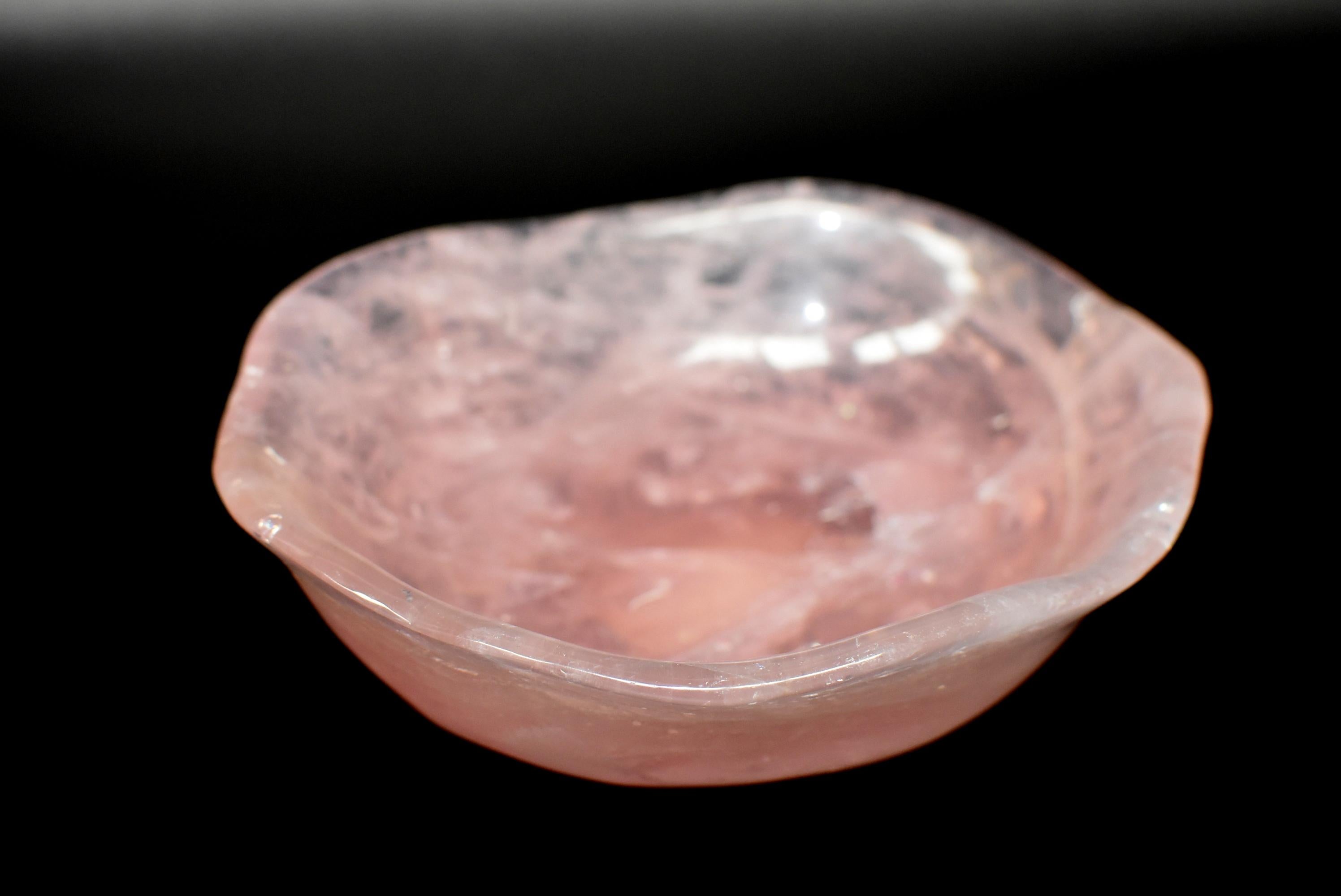 large rose quartz bowl