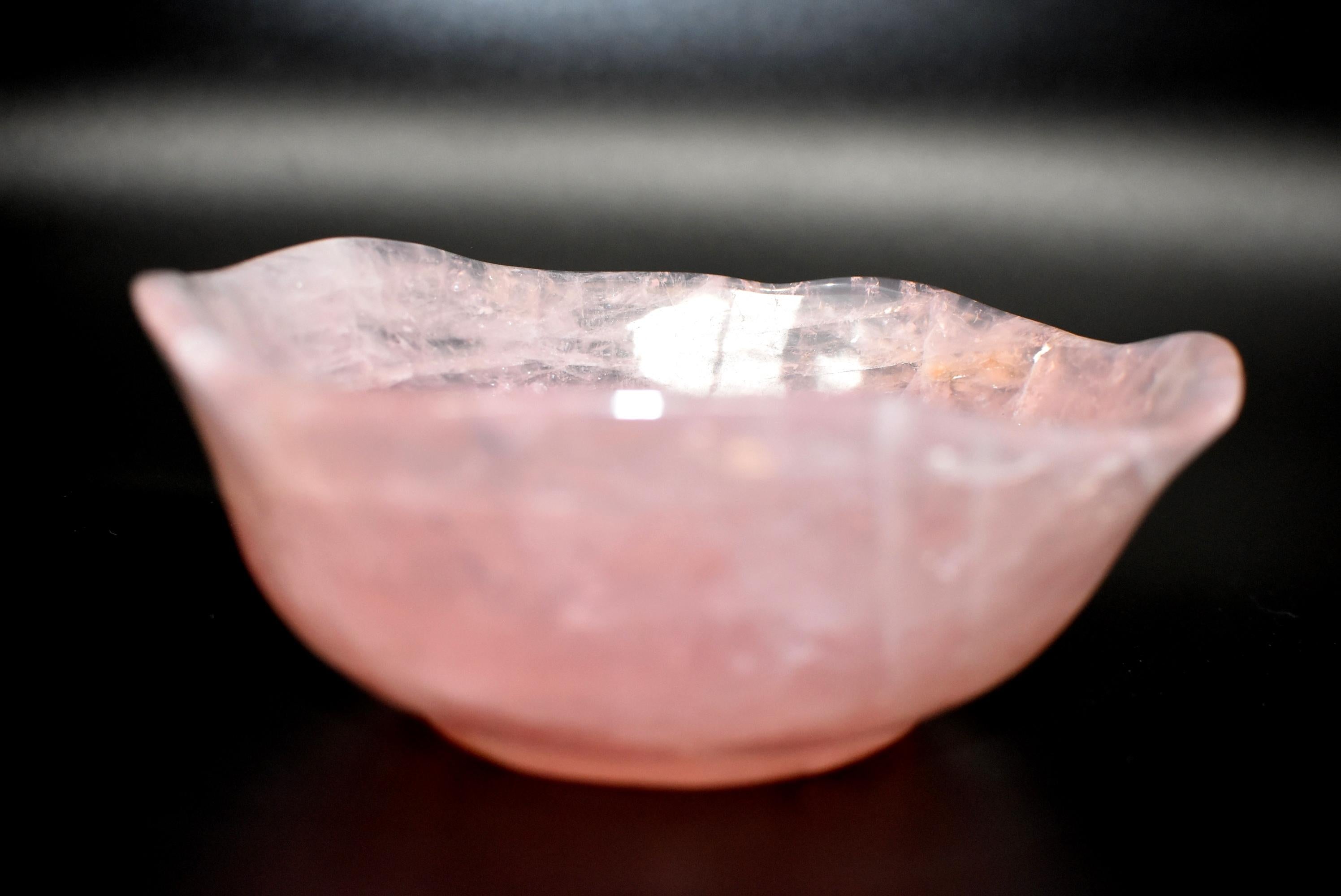 Rose Quartz Bowl, Large, All Natural 1