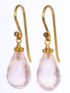 Rose Quartz Briolette Dangle Earrings, Lynn Kathyrn Miller, Lynn K Designs