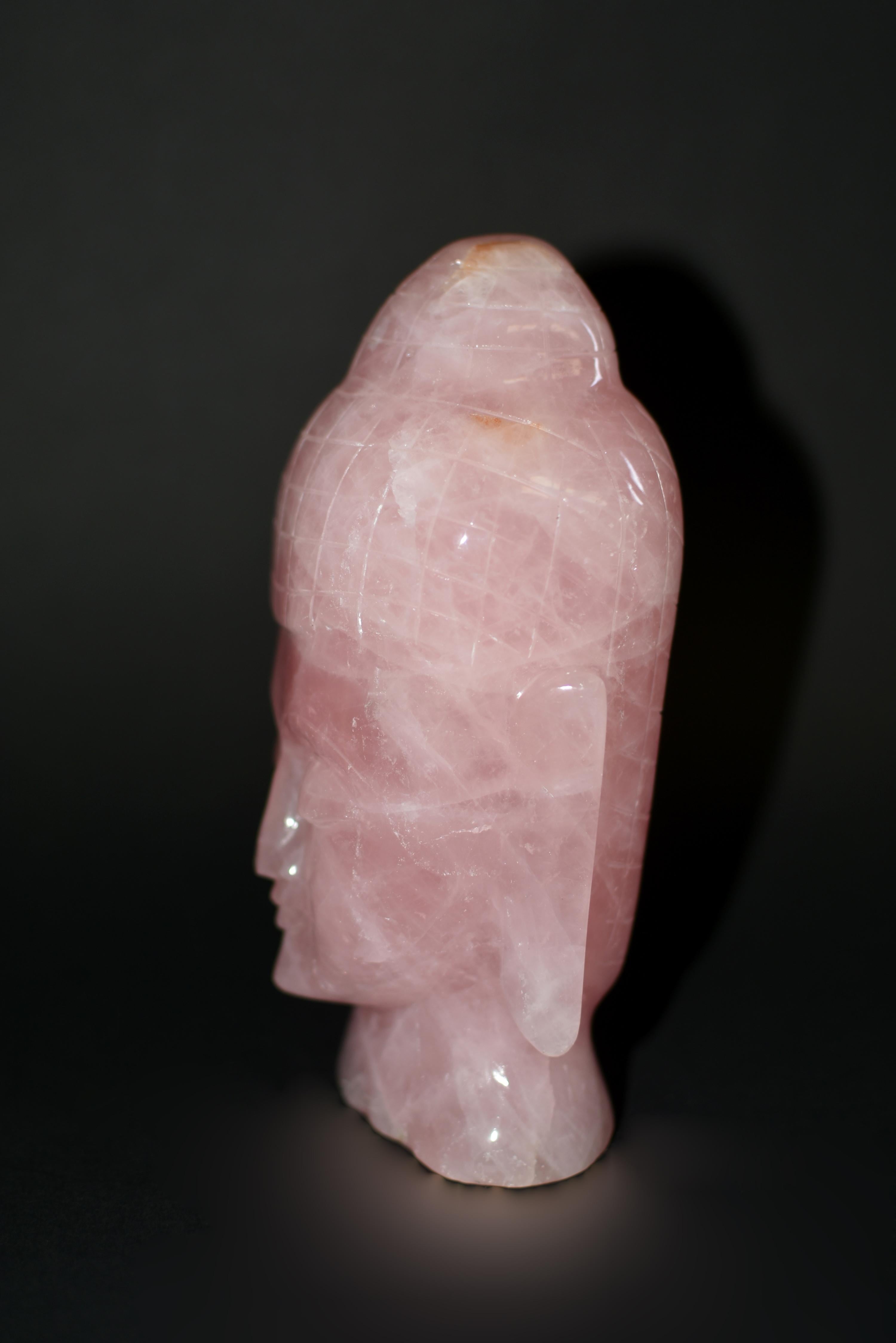 Rose Quartz Buddha Head 4.4 Lb 4