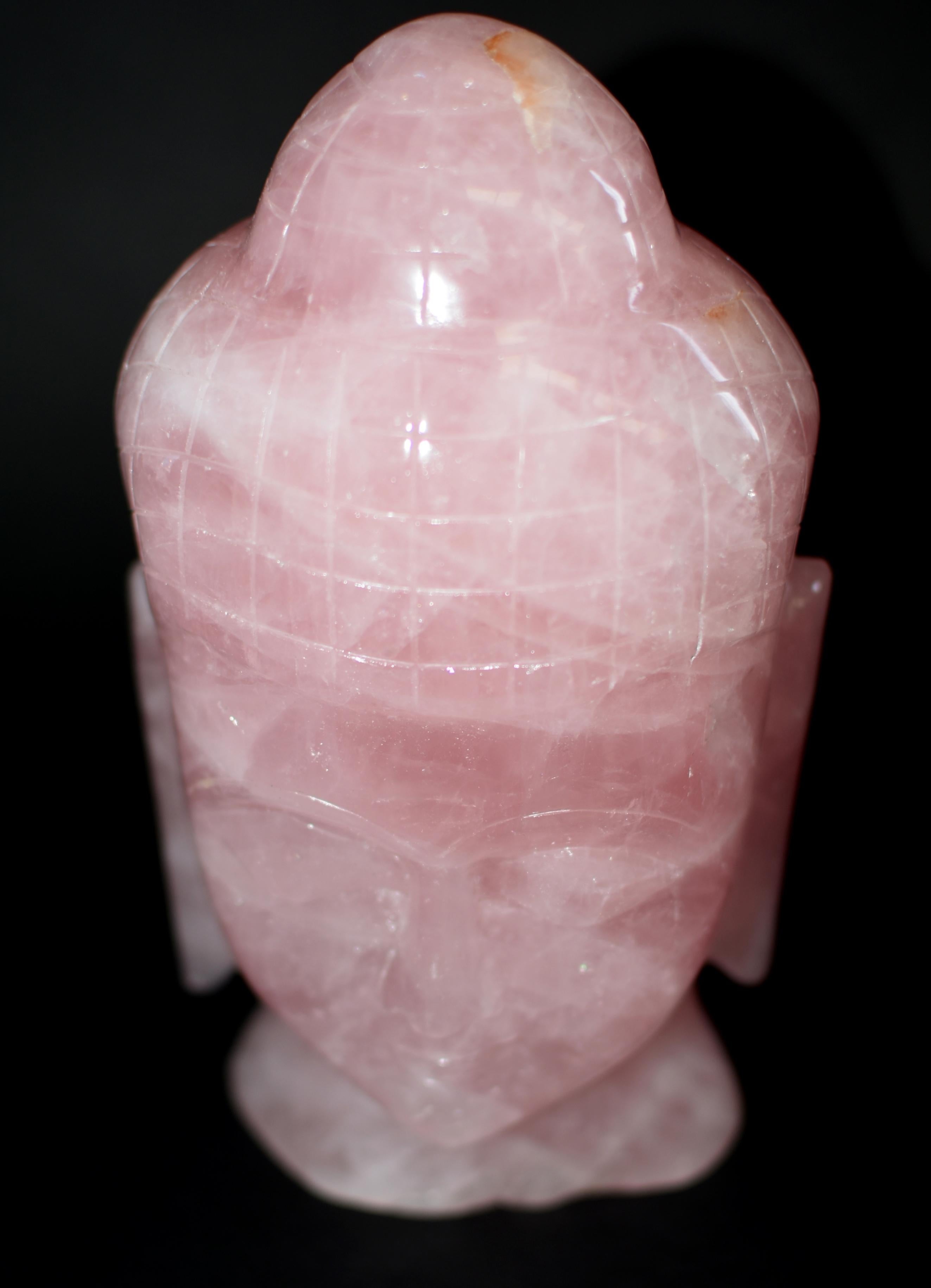 Rose Quartz Buddha Head 4.4 Lb 6