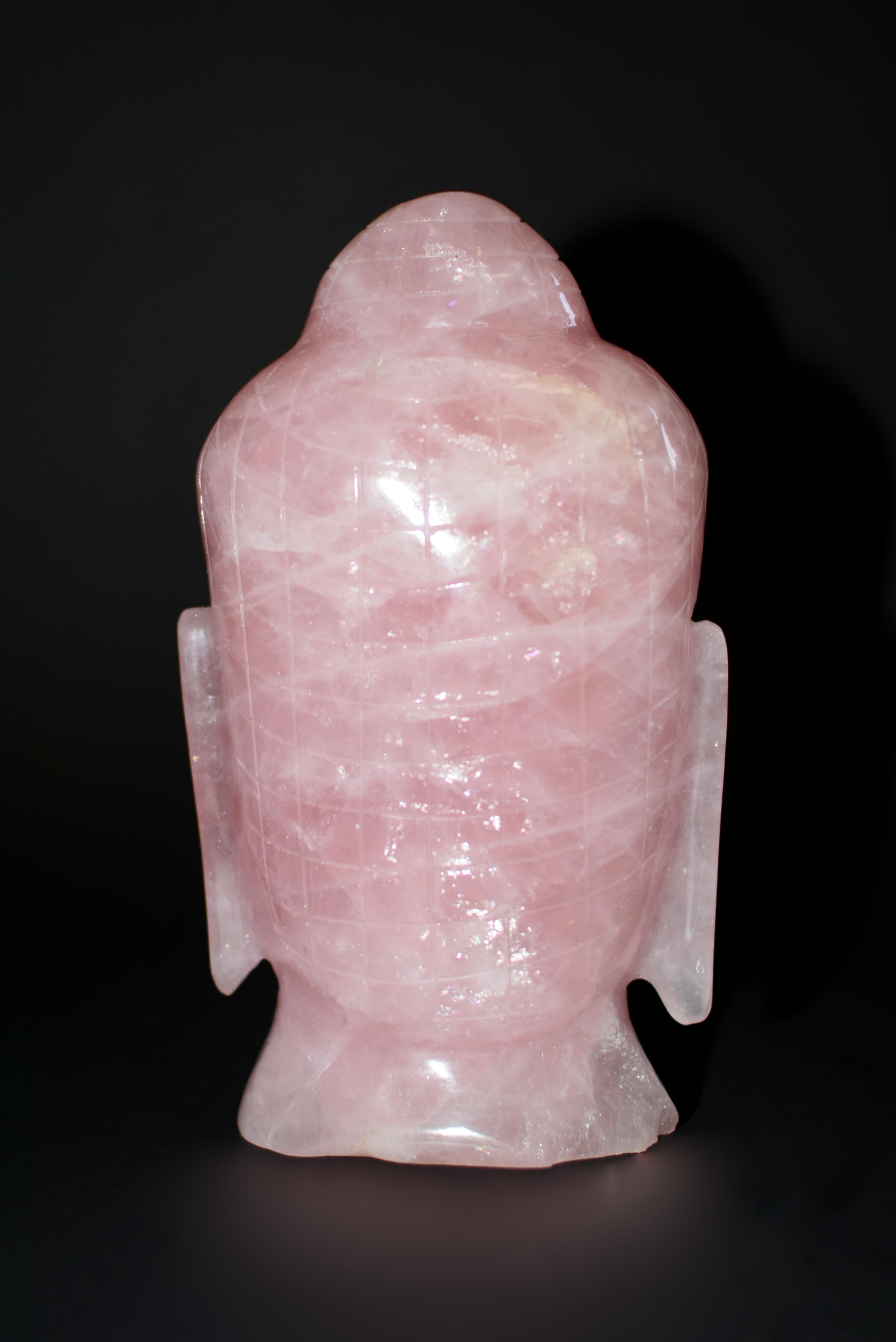 Rose Quartz Buddha Head 4.4 Lb 12