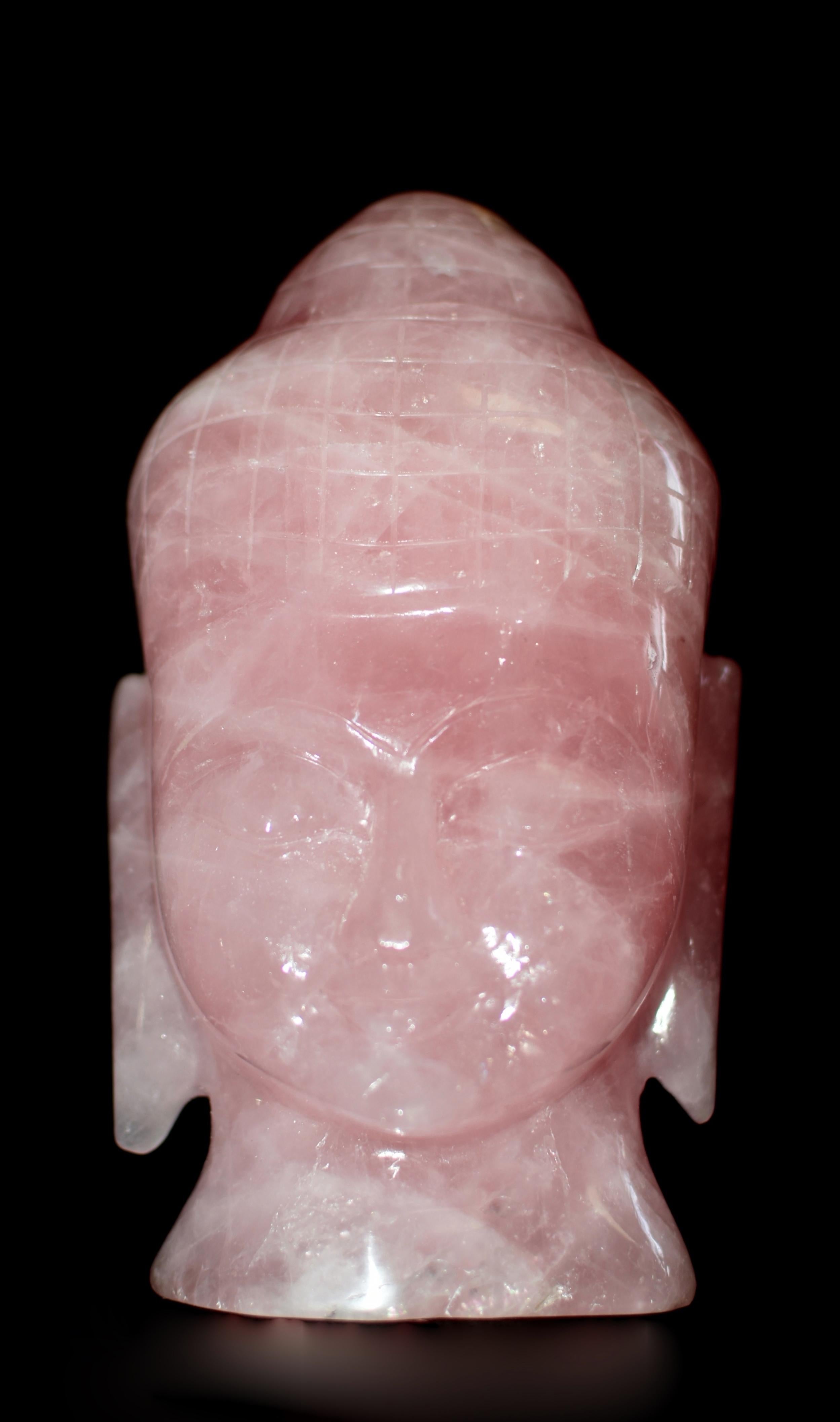 Rose Quartz Buddha Head 4.4 Lb 2
