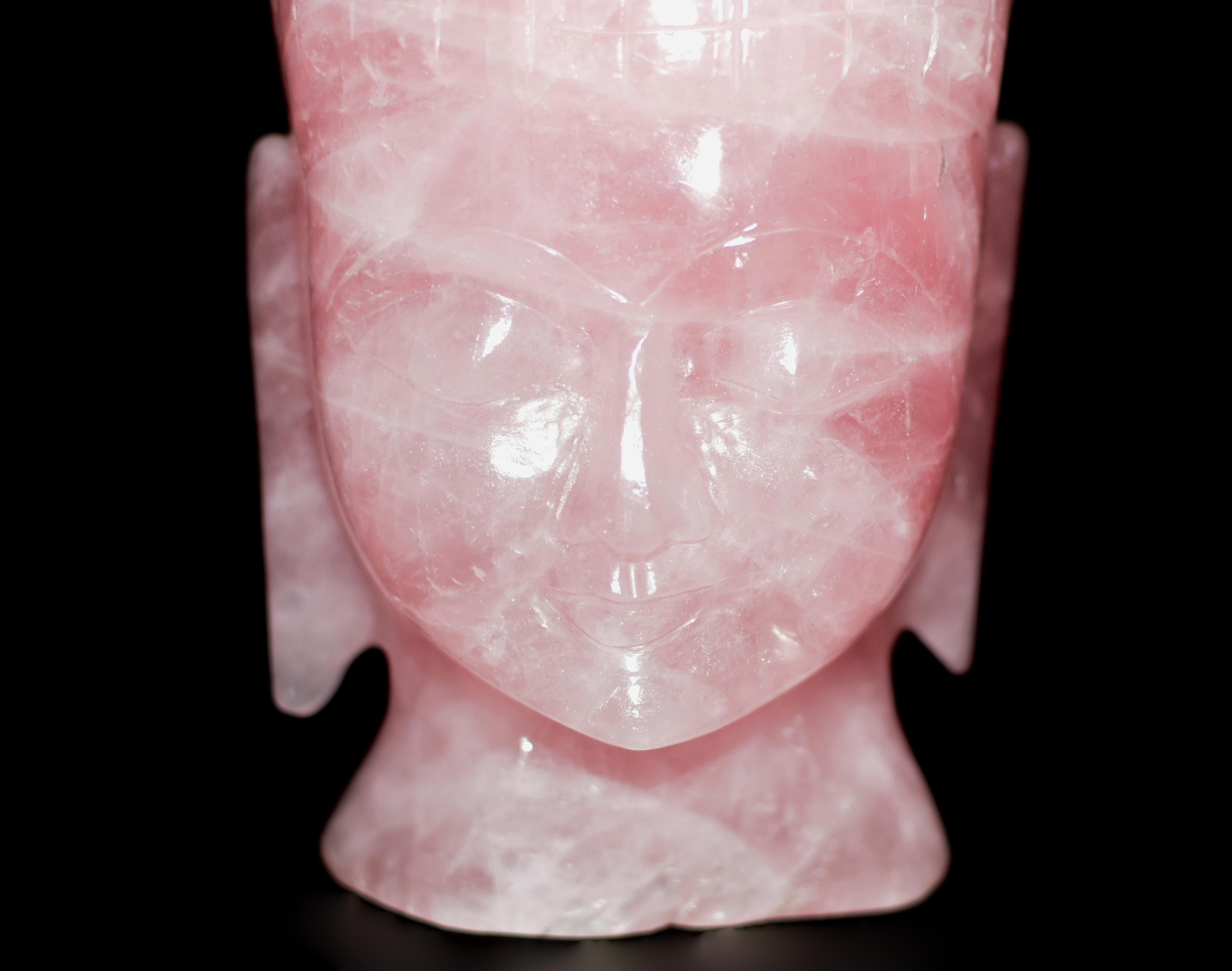 Rose Quartz Buddha Head 4.4 Lb 3