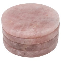 Rose Quartz Coasters, Set of 4
