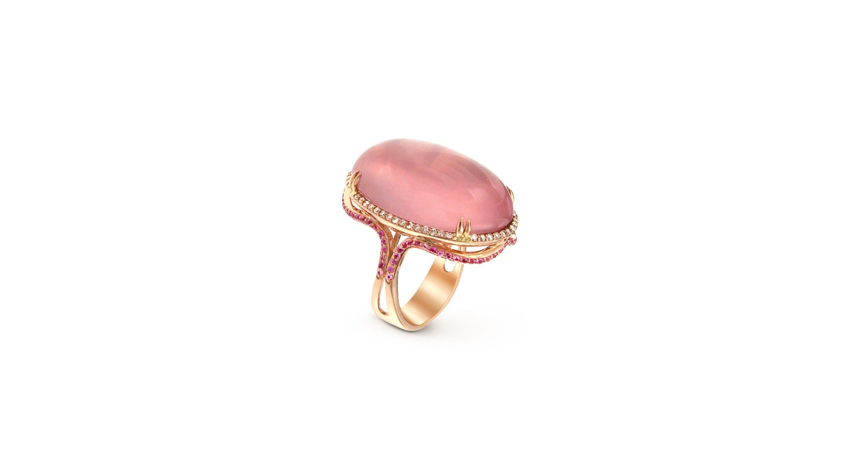 pink quartz rose gold ring