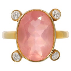 Bague habillée en quartz rose et diamant Dot Dot