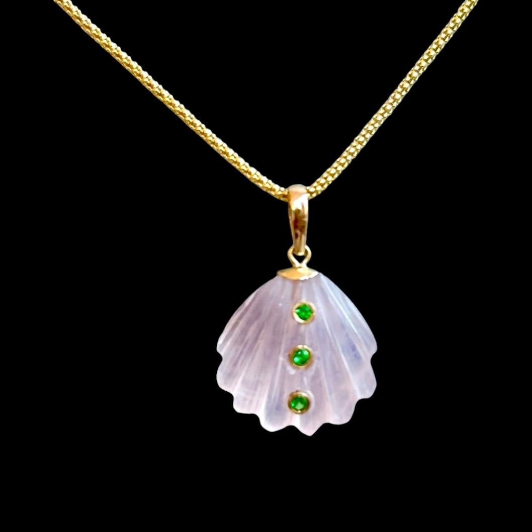 Taille mixte Collier en or 14k avec quartz rose, diamant et saphir rose en vente