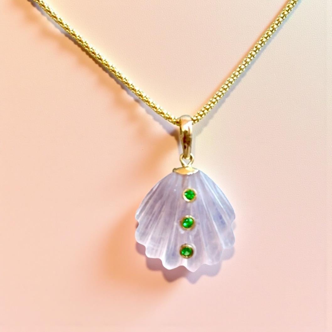 Collier en or 14k avec quartz rose, diamant et saphir rose en vente 3