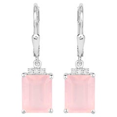 Orecchini di quarzo rosa Topazio bianco 6,18 carati A. Silver