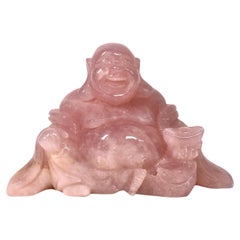 Rose Quartz Gemstone Happy Buddha 