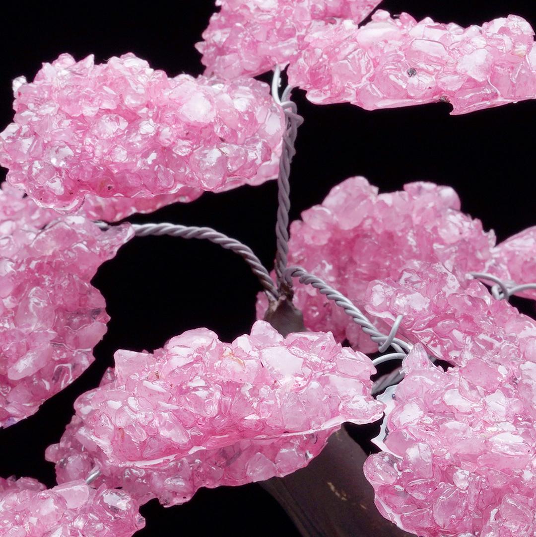 Rose Quartz Gemstone Tree on Amethyst Cluster Base For Sale 4