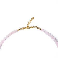 Rose Quartz Gold Beaded Necklace - by Bombyx House
