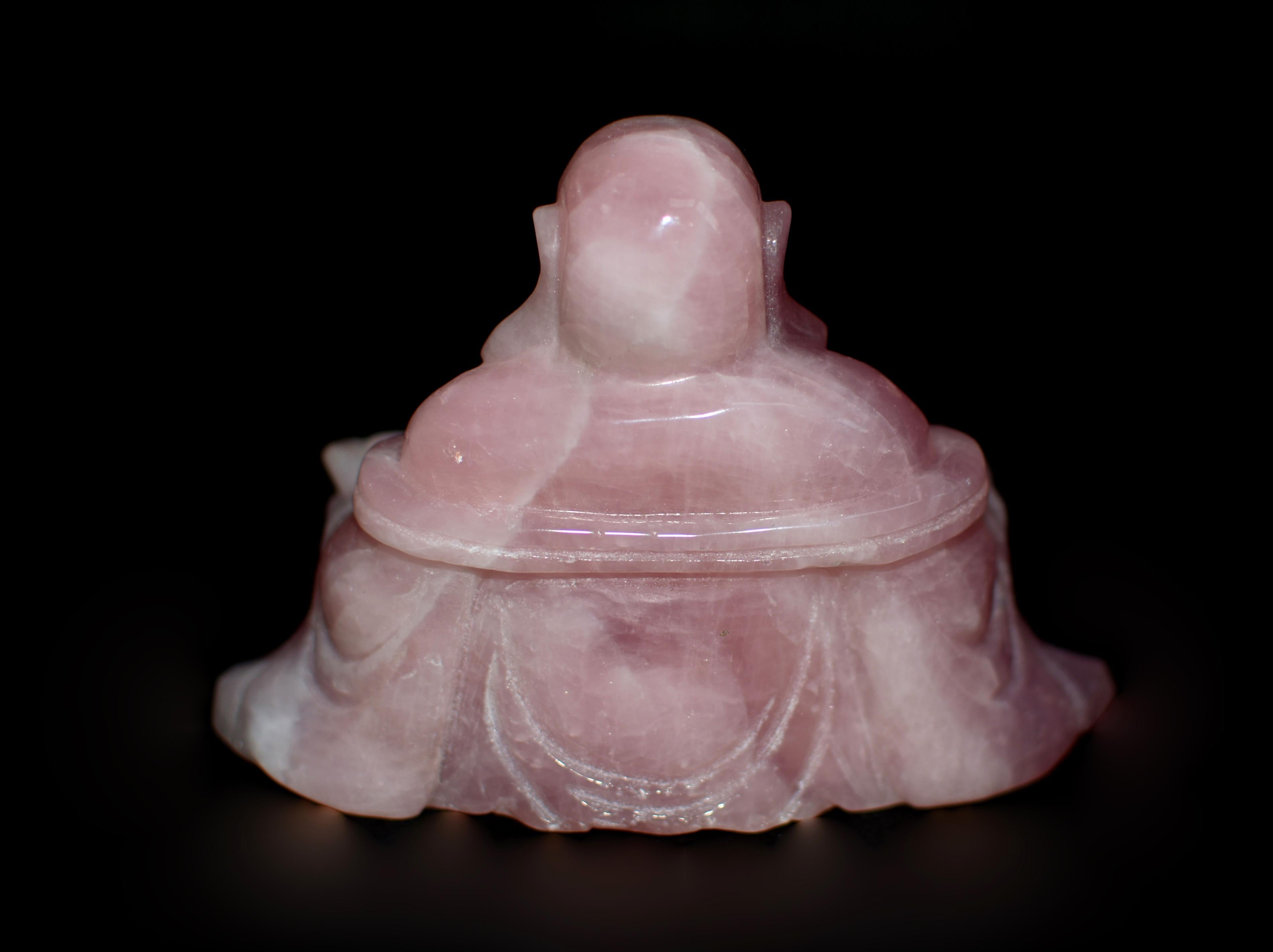 Rose Quartz Happy Buddha  For Sale 4