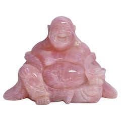 Retro Rose Quartz Happy Buddha 