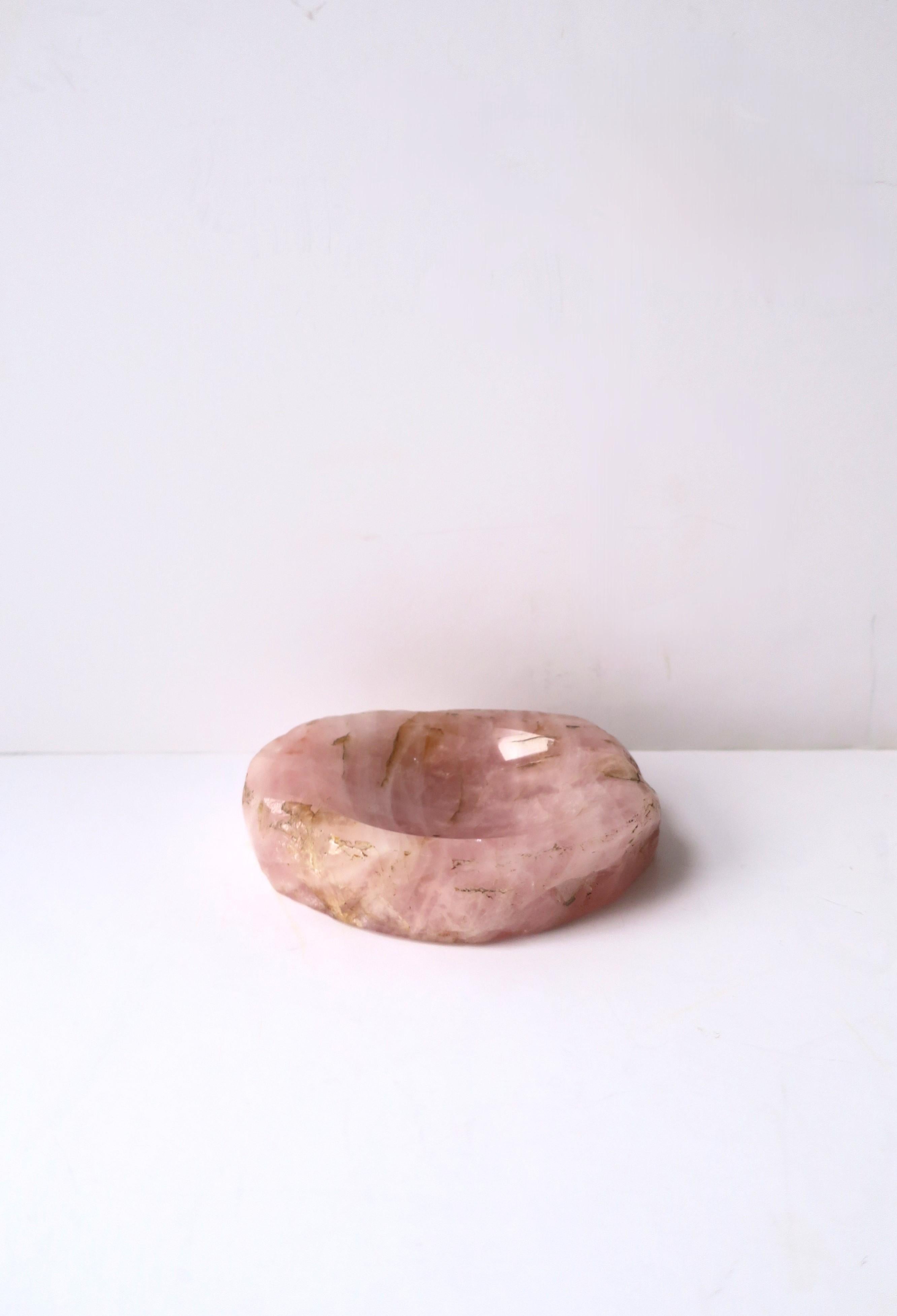 Unknown Rose Quartz Jewelry Dish For Sale