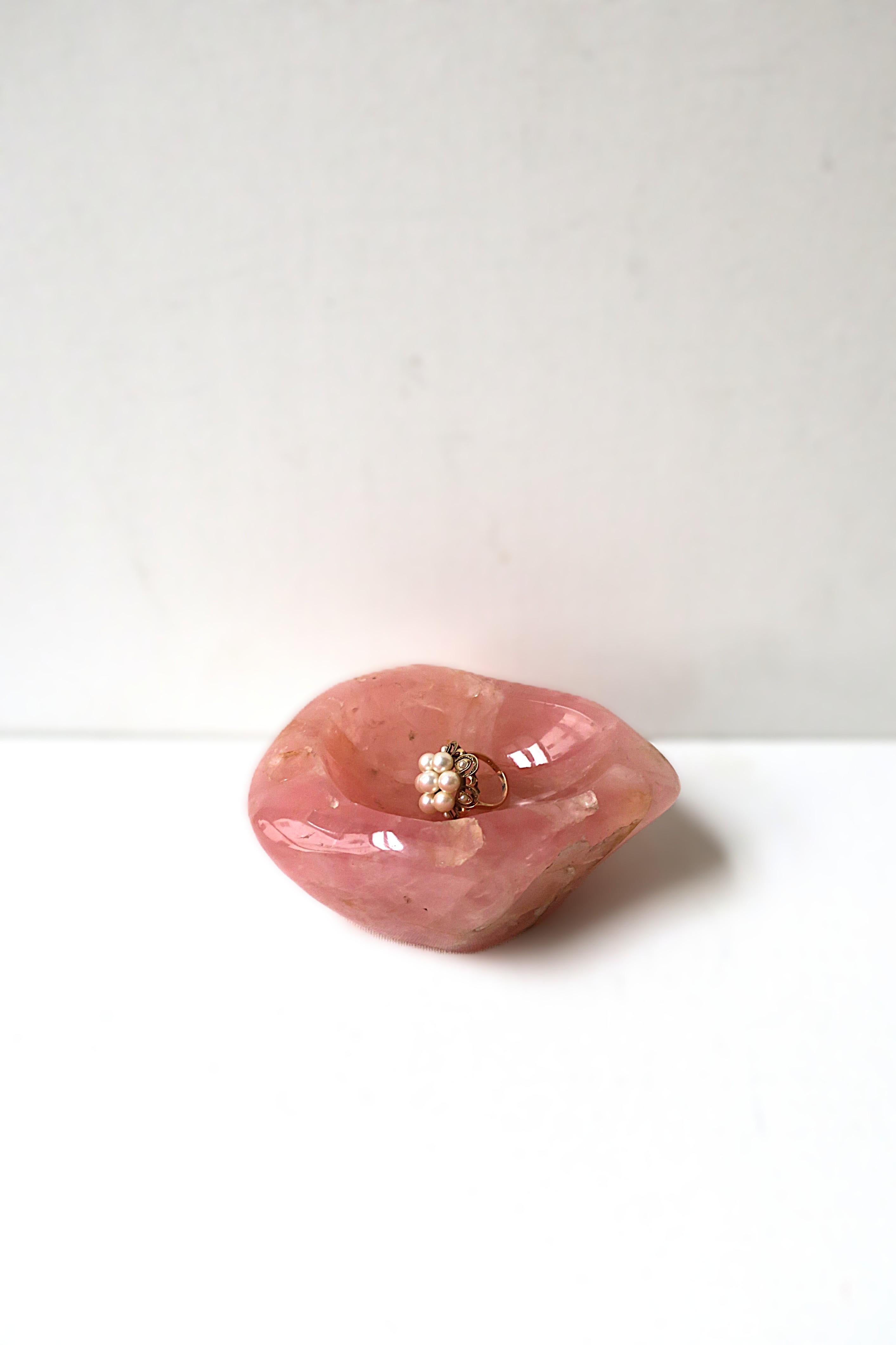 20th Century Rose Quartz Jewelry Dish For Sale