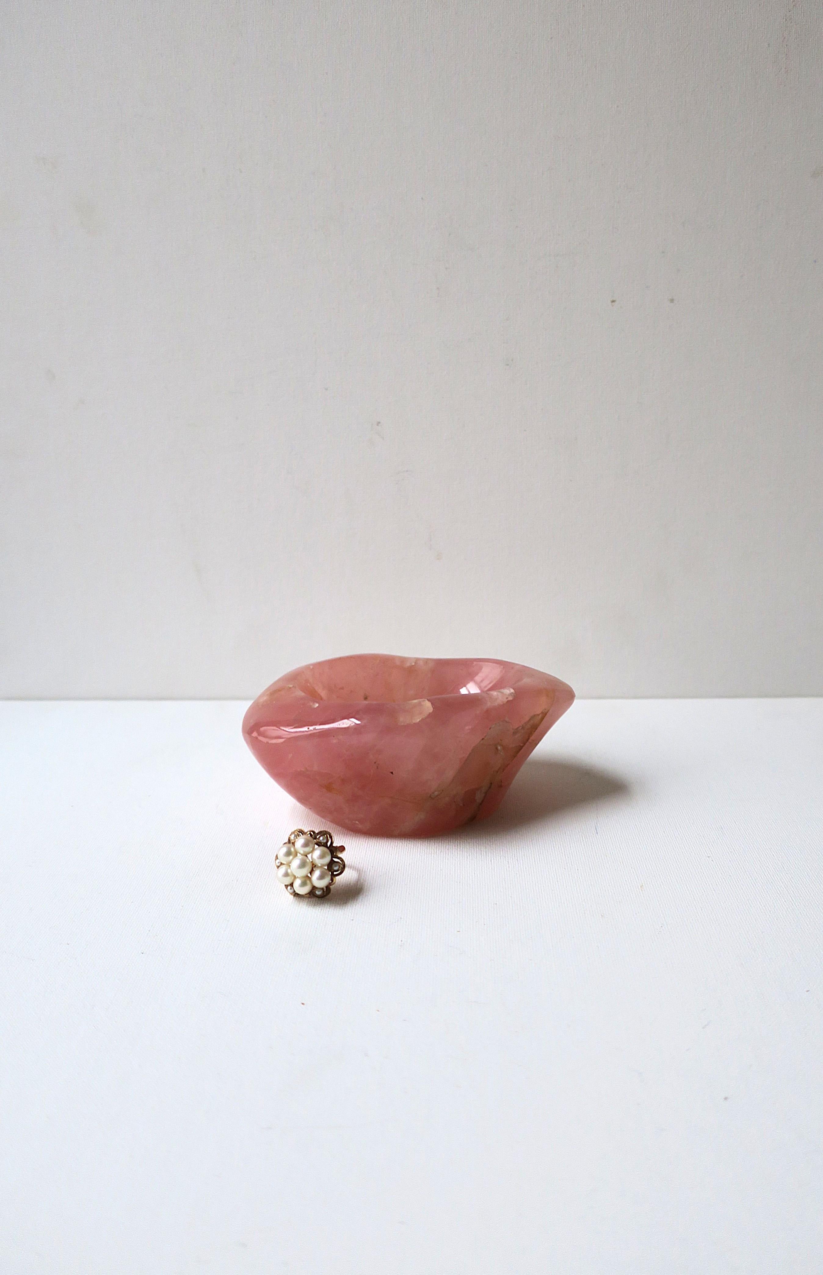 Rose Quartz Jewelry Dish For Sale 1