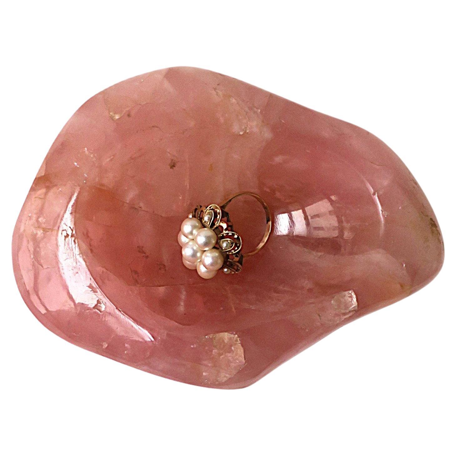 Rose Quartz Jewelry Dish For Sale