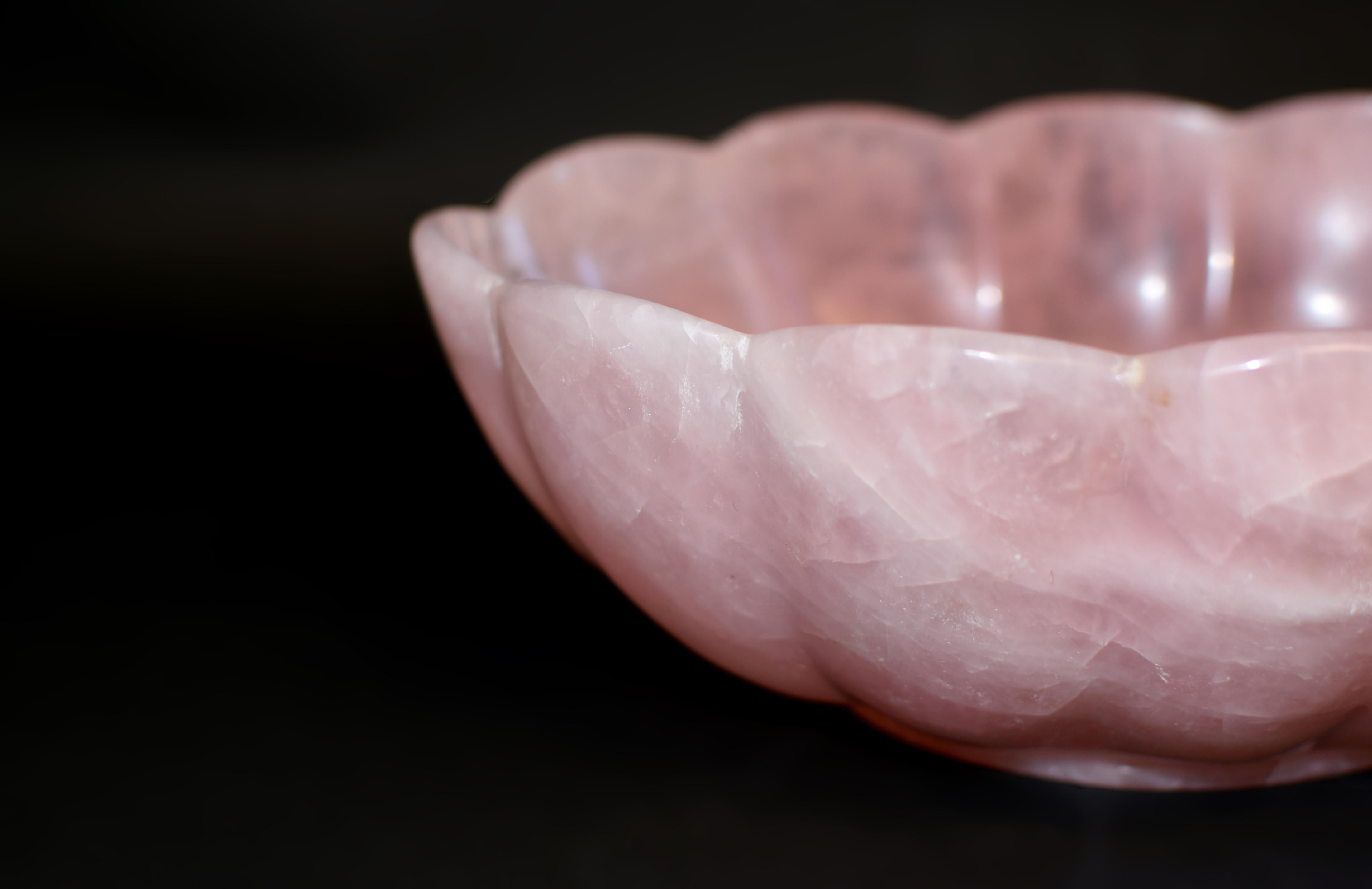 Rose Quartz Lotus Bowl 11