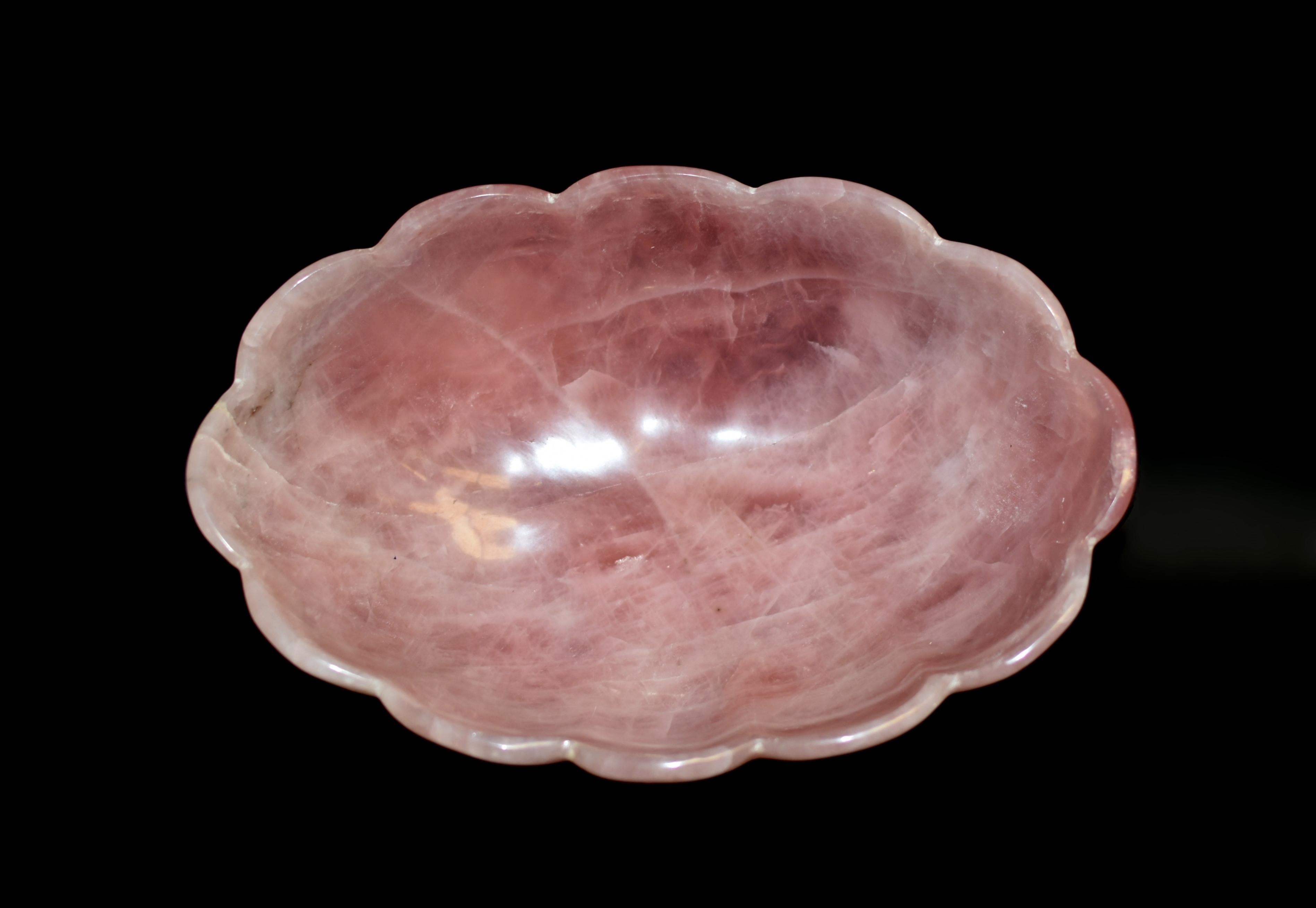 Indian Rose Quartz Lotus Bowl 11