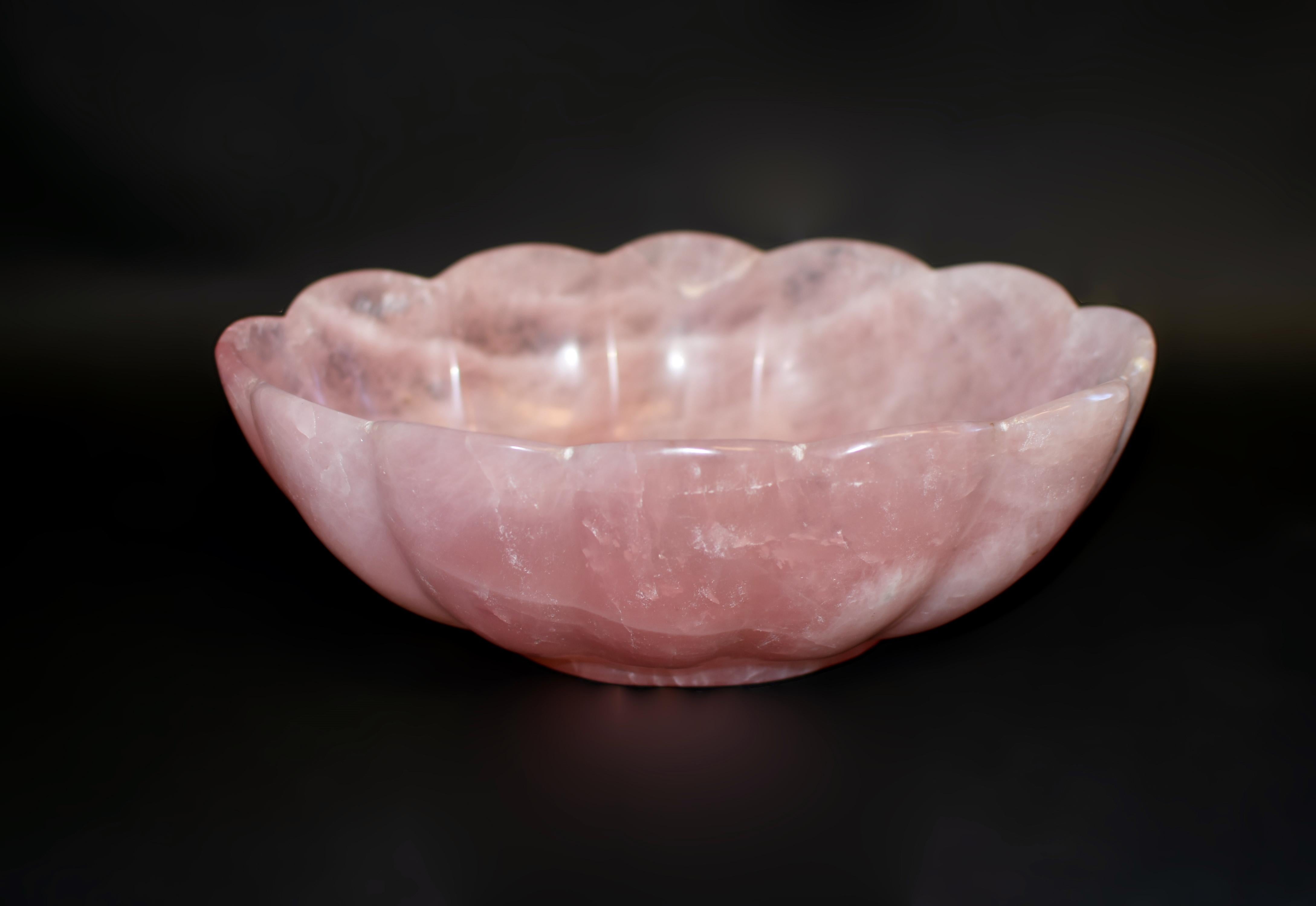 Rose Quartz Lotus Bowl 11