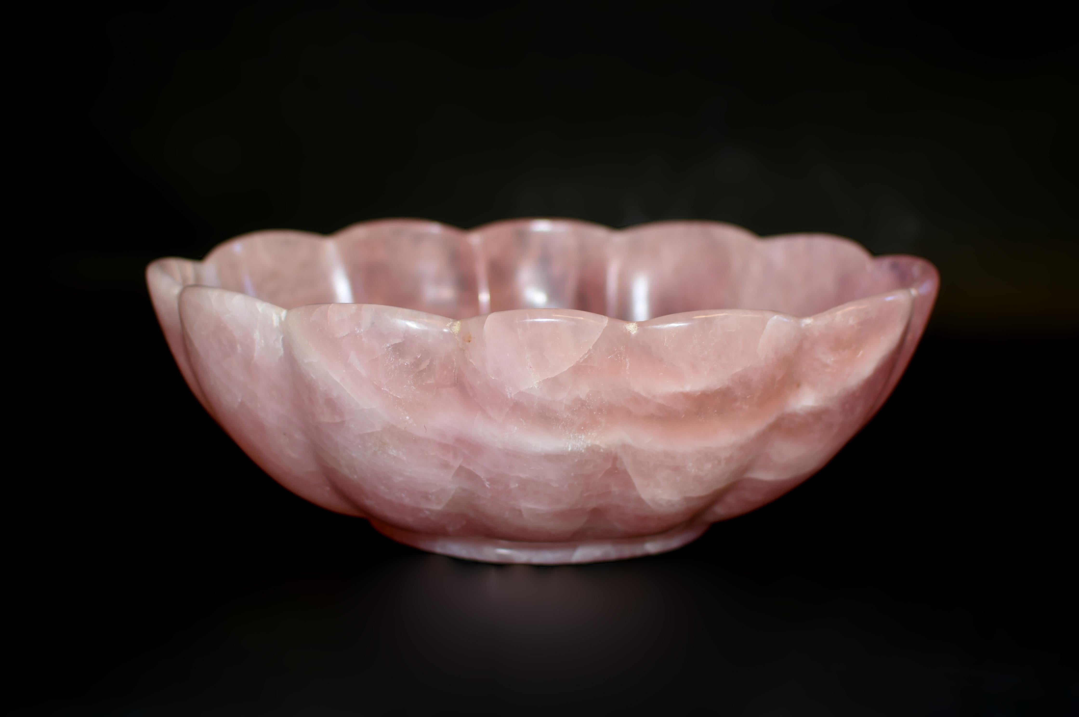 Rose Quartz Lotus Bowl 11