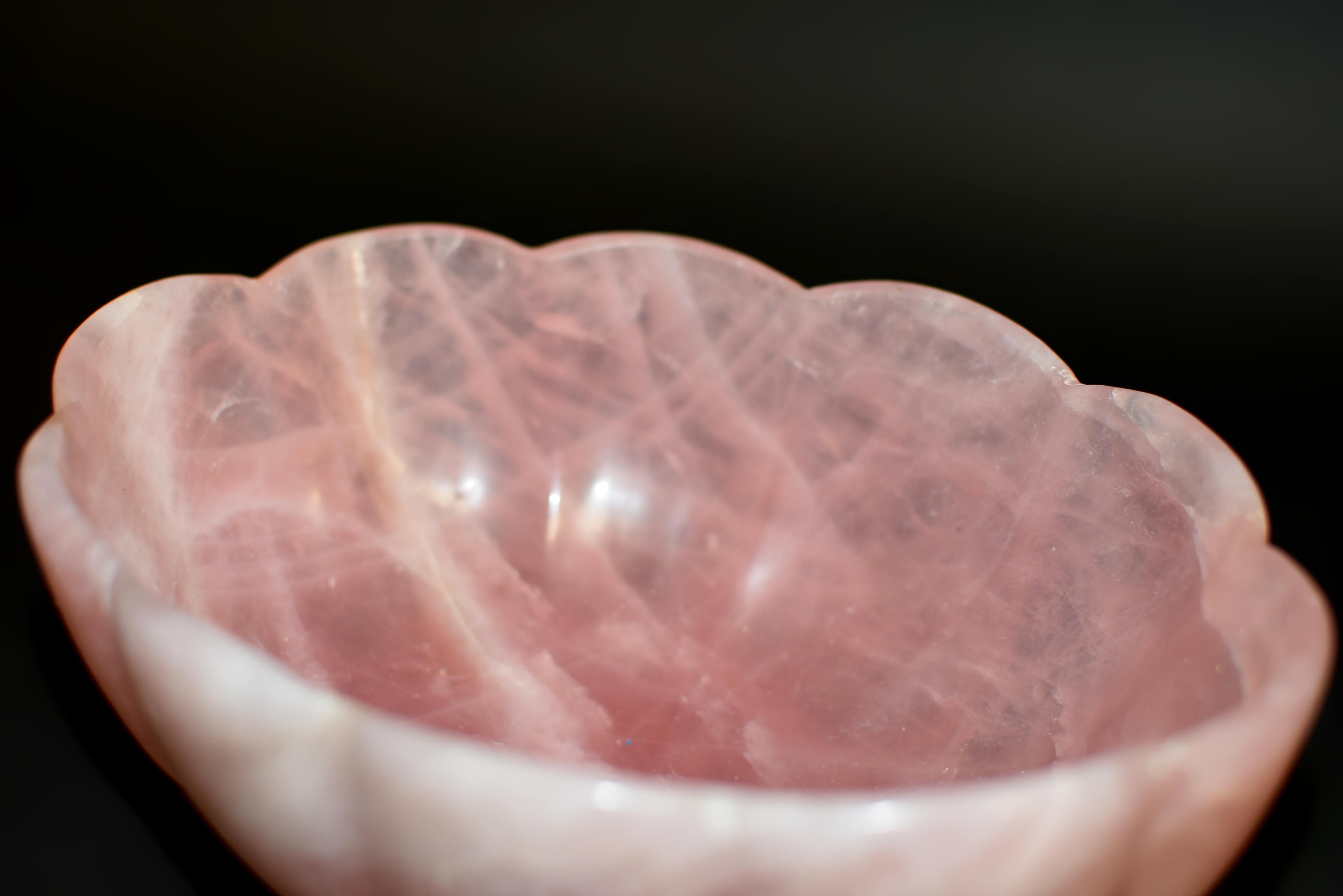 Quartz rose Quartz Rose Lotus Bowl 8