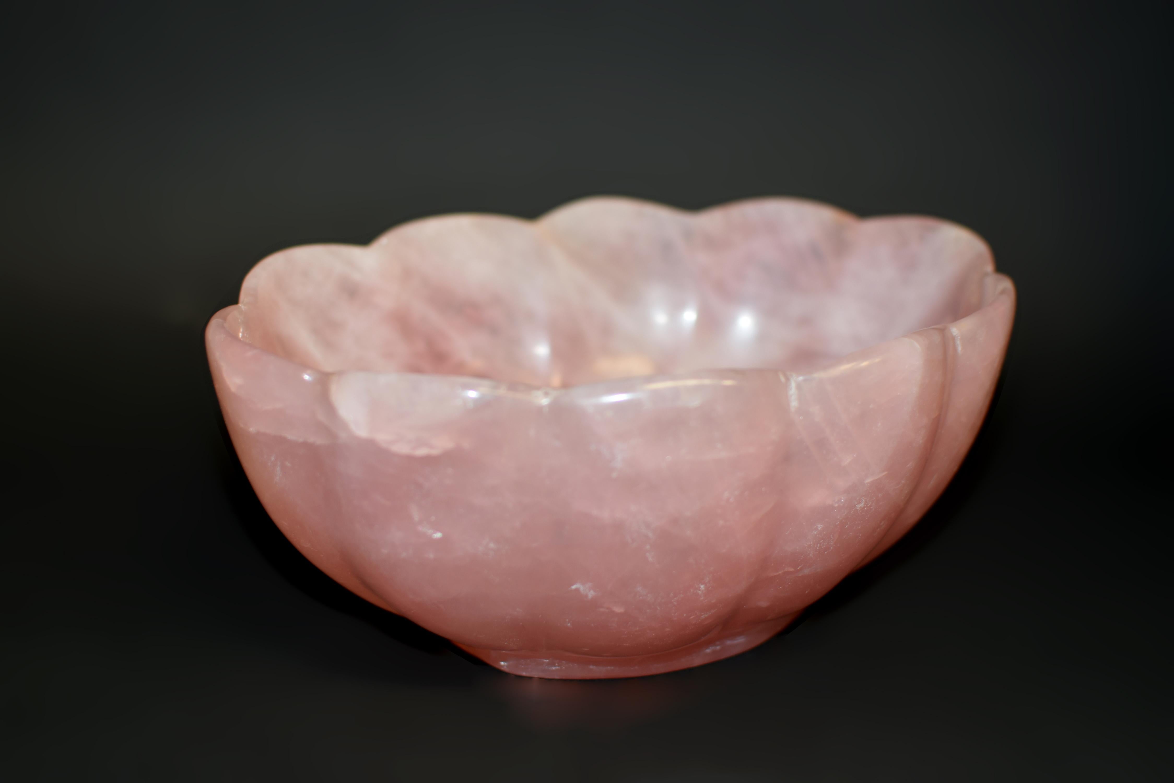 Quartz Rose Lotus Bowl 8