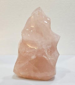 CLEARANCE SALE Rose Quartz Carved Natural Specimen Flame Sculpture