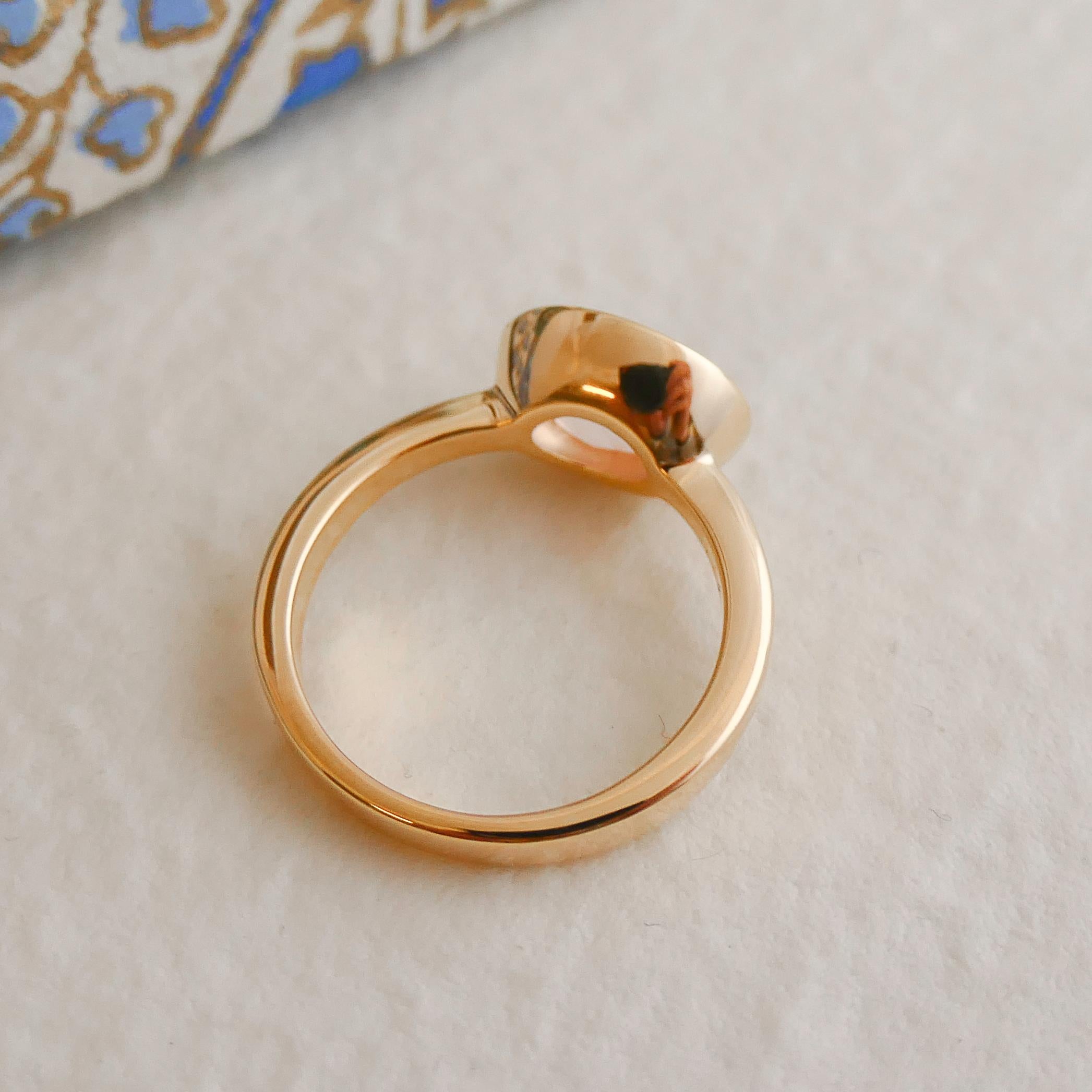 Rose Quartz Oval Gold Plated Sterling Silver Ring In New Condition For Sale In Oslo, 03