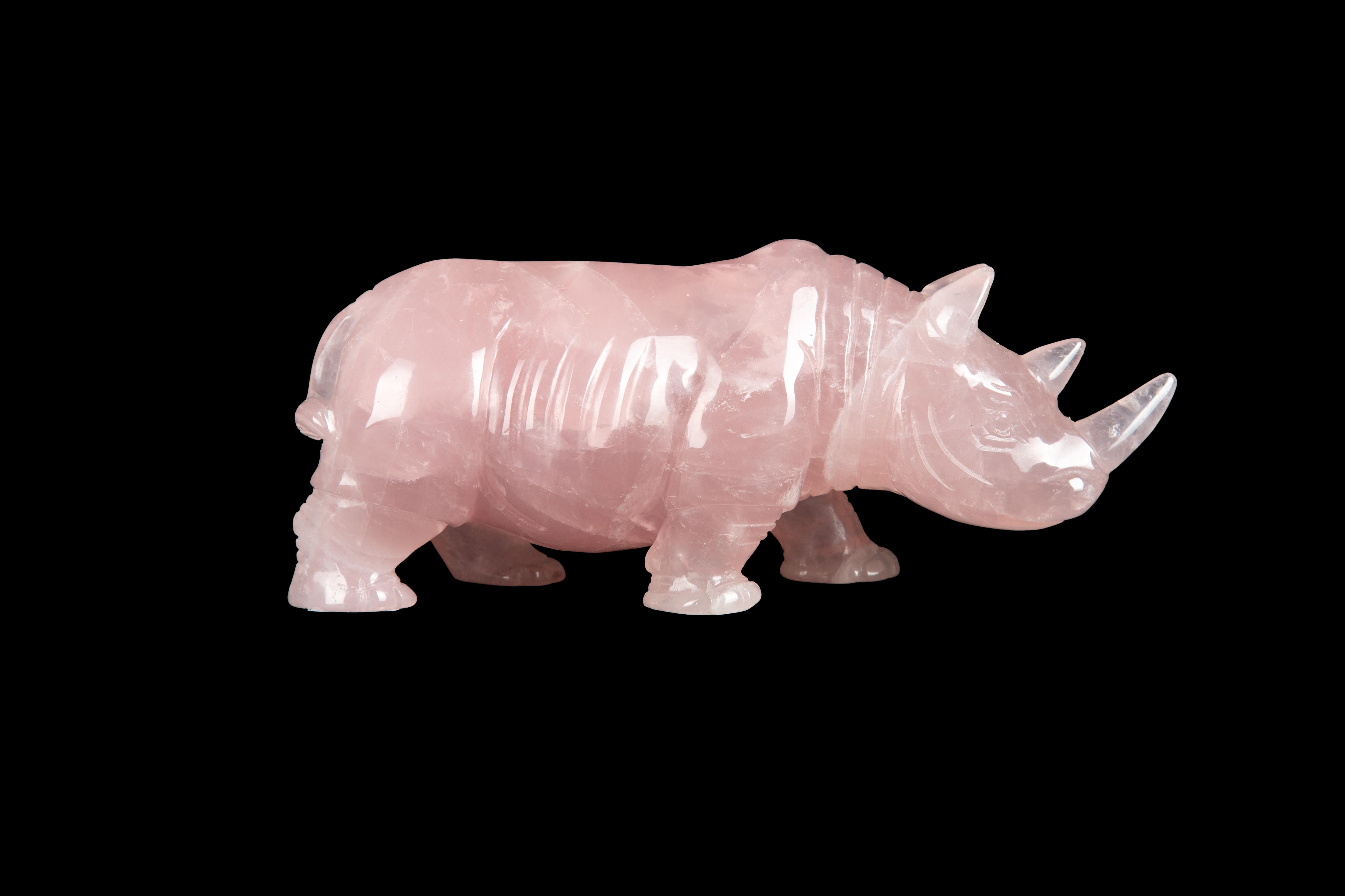 Rose Quartz Rhino:

Measures: 7.5