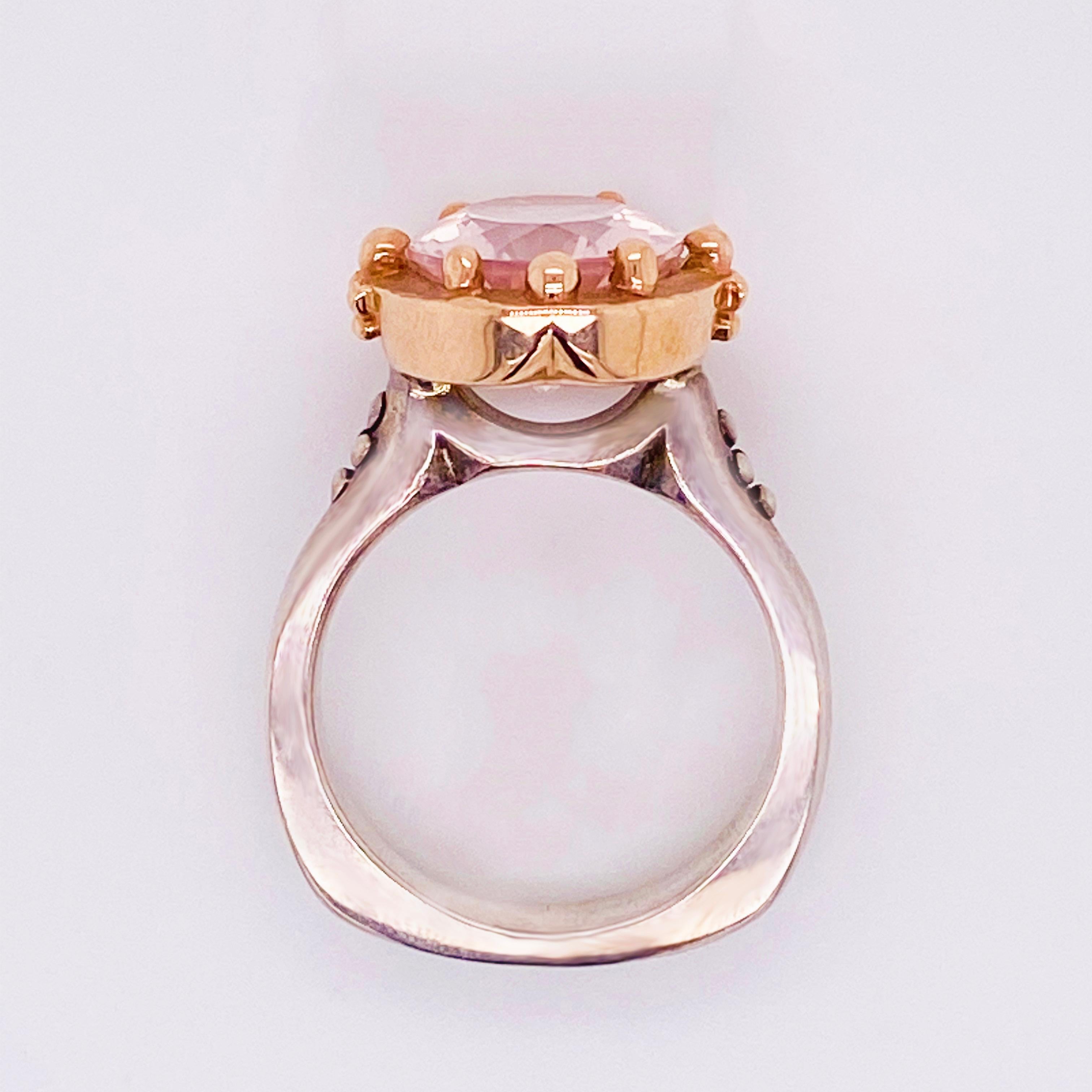 rose quartz solitaire ring