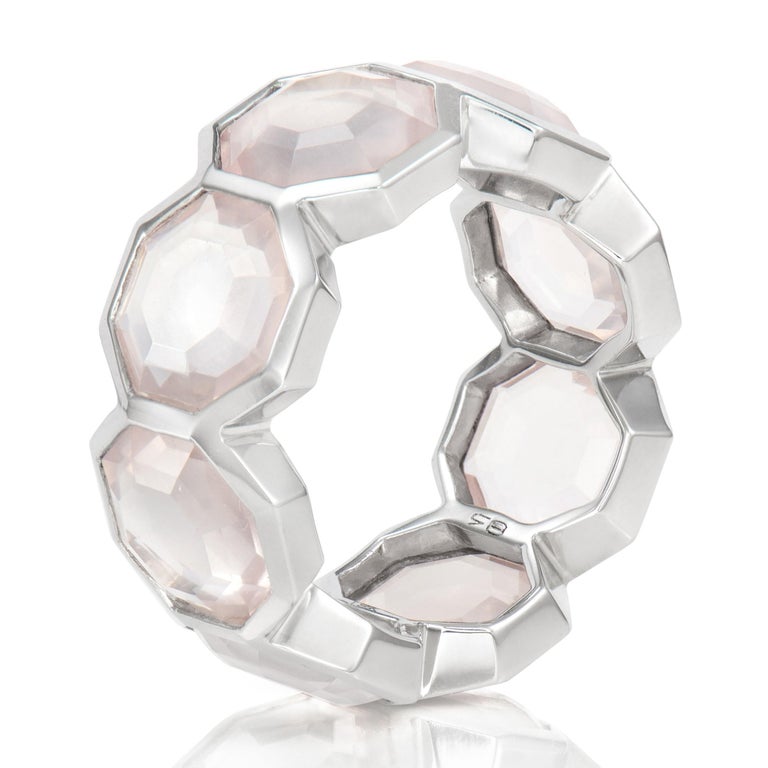Grayson Rozell Rings Customizable Rose Quartz Russell Ring in 18 Karat White Gold For Sale ...