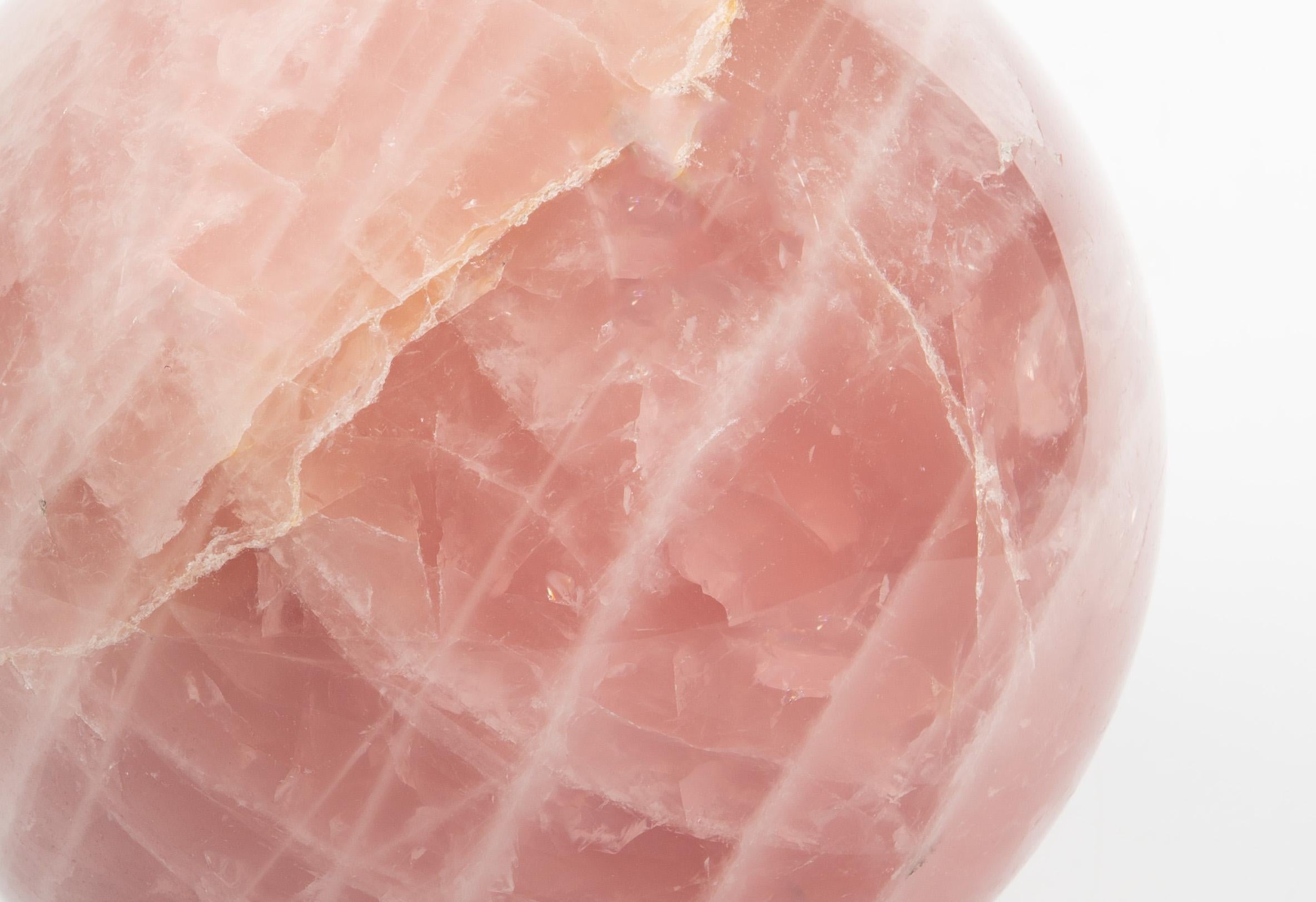 Contemporary Rose Quartz Sphere  For Sale