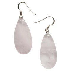 Rose Quartz Sterling Silver Drop Earrings  by nlanlaVictory