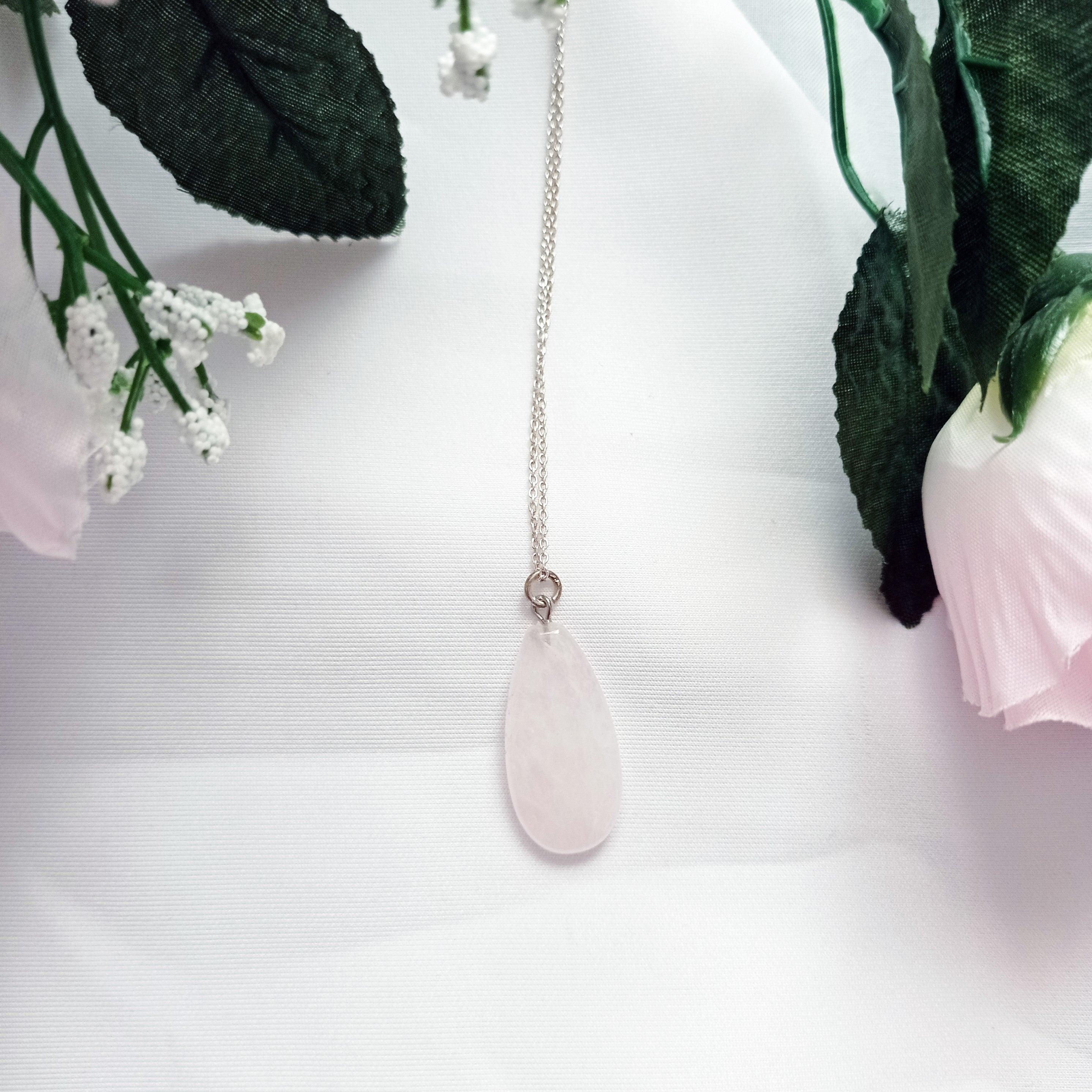 Donna Collana con ciondolo in quarzo rosa A. Silver  da nlanlaVictory in vendita
